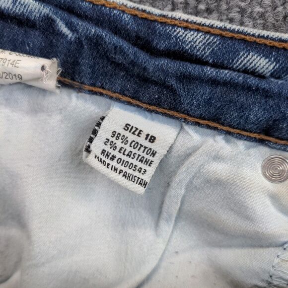 Evolution in Design Straight Jeans Womens 18 Blue 5-Pocket Distressed Acid Wash - Picture 9 of 11